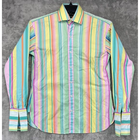 Ralph Lauren Womens Black Label Shirt 2 Multicolor Striped Long Sleeve Button Up - Picture 1 of 9